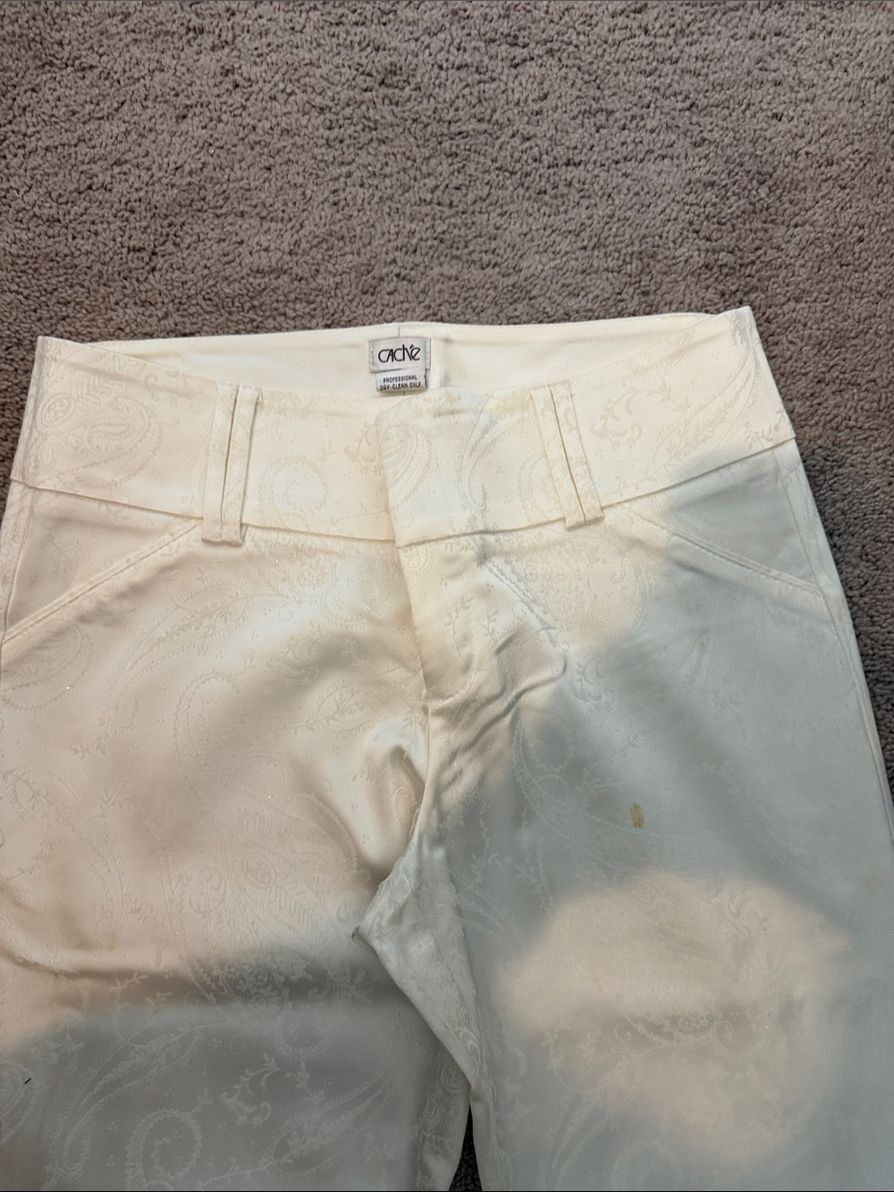 Cache Cream Paisley Dress Pants